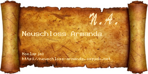 Neuschloss Armanda névjegykártya